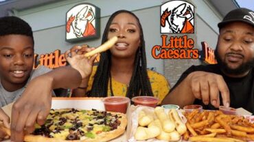 VIDEO: VEGAN OPTIONS AT LIL CAESARS PIZZA ? | MUKBANG | EATING SHOW