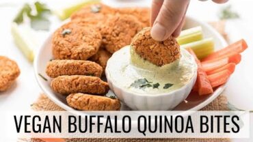 VIDEO: EASY BUFFALO QUINOA BITES with vegan ranch dressing!