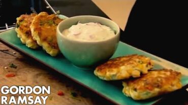 VIDEO: Sweetcorn Fritters and Yoghurt Dip | Gordon Ramsay