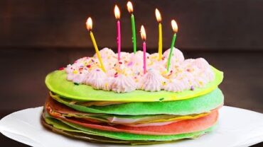 VIDEO: Rainbow Crepe Cake | Birthday Cake Ideas | Rainbow Cake Recipes by So Yummy