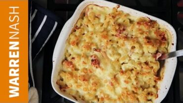 VIDEO: Baked Macaroni and Cheese – Best with Bacon – Recipes by Warren Nash