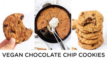 VIDEO: GF & VEGAN CHOCOLATE CHIP COOKIES ‣‣ 3 ways 🍪