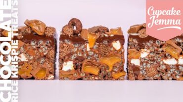 VIDEO: How to make these Salty, Sweet, CHOCOLATEY Caramel Rice Krispie Treats | Cupcake Jemma