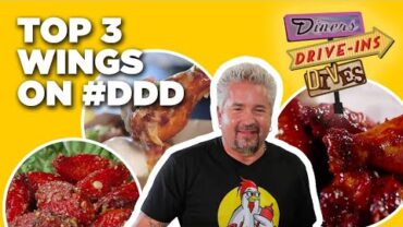 VIDEO: Top 3 Most-Insane Wings in #DDD History | Diners, Drive-Ins and Dives with Guy Fieri | Food Network