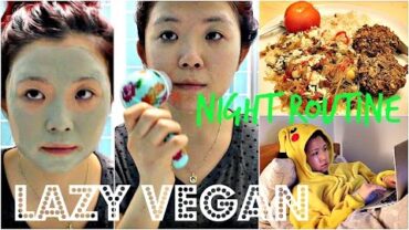 VIDEO: LAZY VEGAN NIGHT ROUTINE (Food, Skincare, etc…) ♥ Cheap Lazy Vegan