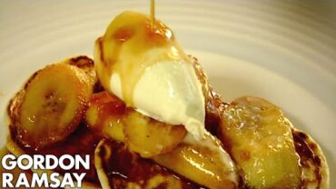 VIDEO: American Style Scotch Pancakes with Caramelised Bananas | Gordon Ramsay