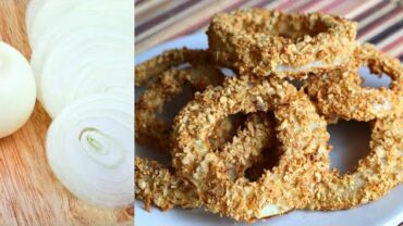 VIDEO: Air Fryer Onion Rings-GF-No Oil-WFPB