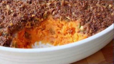 VIDEO: Sweet Potato Casserole with Pistachio Crust – Thanksgiving Sweet Potato Casserole Side Dish Recipe