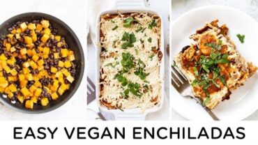 VIDEO: EASY VEGAN ENCHILADAS ‣‣ with black beans & butternut squash