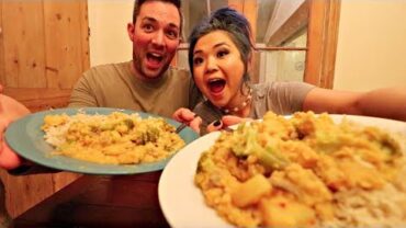 VIDEO: VEGAN MUKBANG // EATING CURRY W/ DANIEL (eating show)