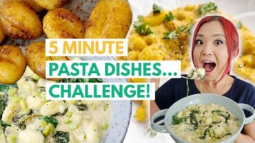 VIDEO: 5 MINUTE VEGAN PASTA RECIPES CHALLENGE! (Featuring GNOCCHI!)