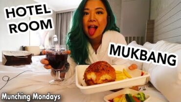 VIDEO: ROOM SERVICE MUKBANG (vegan but they screwed up…) // Munching Mondays Ep.37