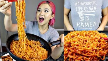 VIDEO: NUCLEAR EXTREME SPICY Fire Noodle Challenge (2 PACKS) // VEGAN